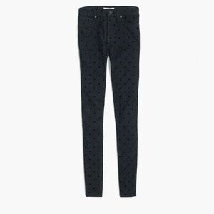 MADEWELL MID-RISE SKINNY JEANS FLOCKED DOTS EDITION SIZE 27